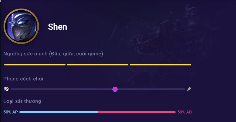 Vị Liên Minh Huyền Thoại tướng Shen có khả năng chống chịu khá mạnh mẽ
